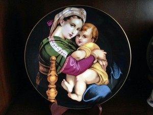 라파엘로 그림 성모 마리아 그림 접시, 천주교 성물, 카톨릭 